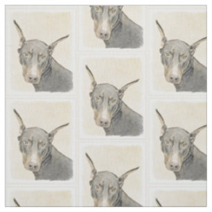Tissu Peinture de Doberman Pinscher - Art original de ch