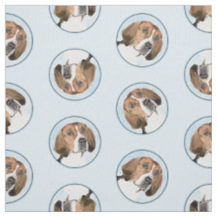Tissu Peinture de Foxhound Anglais Mignon Art Original d