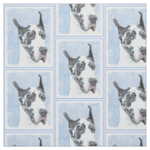 Tissu Peinture de Great Dane (Harlequin) - Art original