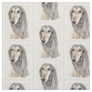 Tissu Peinture de Saluki (faon) - art original mignon de