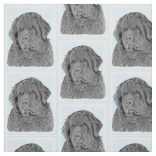 Tissu Peinture de Terre-Neuve - Cute Original Dog Art