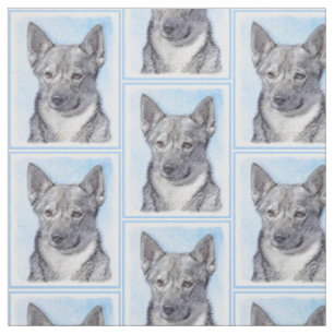 Tissu Peinture de Vallhund de Suédois - art original