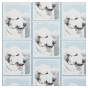 Tissu Peinture des Pyrénées - Art original du chien