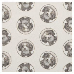 Tissu Peinture espagnole de chien d'eau Bicolor Chien Ar