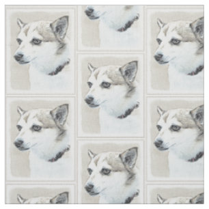 Tissu Peinture norvégienne Lundehund - Art original chie