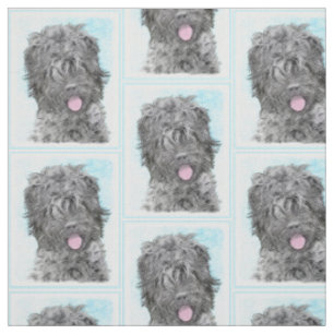 Tissu Peinture russe Terrier noir - Chien original migno