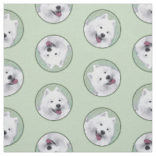 Tissu Peinture Samoyed Blanc mignonne Original Animal Ch