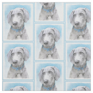 Tissu Peinture Weimaraner - Beau art original de chien