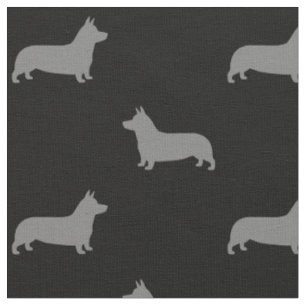 Tissu Pembroke Welsh Corgi Chien Silhouettes Motif