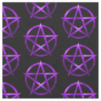 Tissu Pentacules mauve mystique sur la sorcière noire Ch