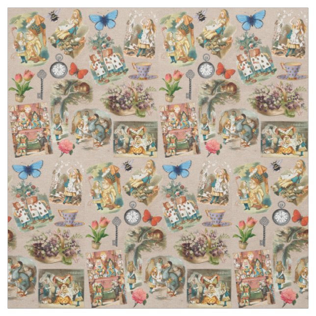 Tissu Pépinière Alice Colorée Classique des années 1800  (Échantillon)