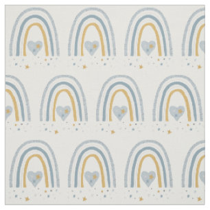 Tissu Pépinière de bébés étoile arc-en-ciel bleu-bl