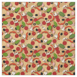 Tissu Pepperoni Pizza Motif de dessin