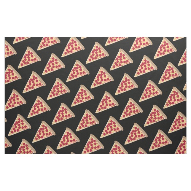 Tissu Pepperoni Pizza Slice Motif en noir (Fat Quarter)