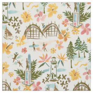 Tissu père Noël CRUZ TOILE Surf Côtier Imprimer