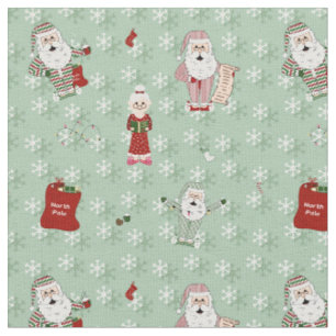 Tissu Père Noël et Mme Claus à Pajama et dans la nuit