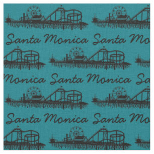 Tissu Père Noël Monica CA California Pier Silhouette Cal