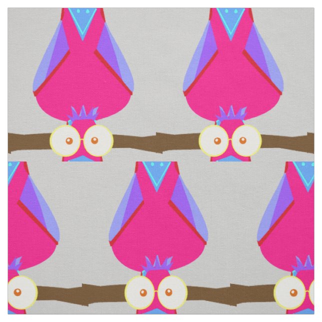 Tissu Perroquets roses et violets (Échantillon)