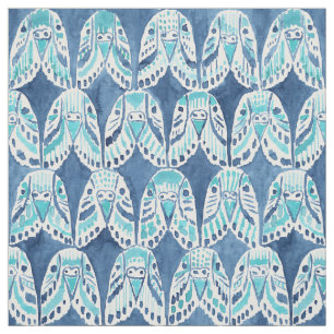 Tissu PERRUCHE SUR le motif bleu de perruche de Boho de