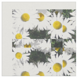 Tissu personnalisable de marguerites blanches