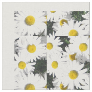Tissu personnalisable de marguerites blanches