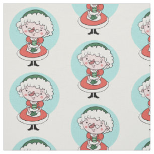 Tissu personnalisé Mme Claus