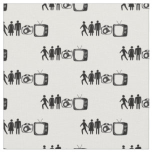 Tissu PERSONNE FEMME Motif DE TÉLÉVISION CAMERA