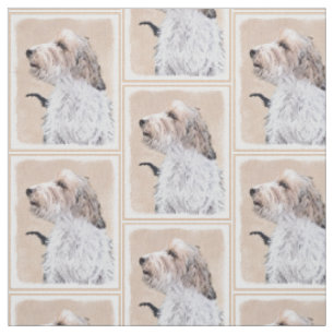 Tissu Petit Basset Griffon Vendéen Peinture - Chien Art