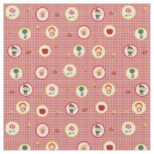 Tissu Petit chaperon rouge sur En vichy rouge et blanc