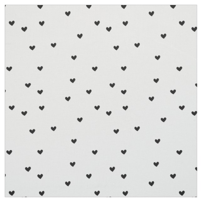 Tissu Petit Coeur noir (Échantillon)
