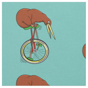Tissu Petit Kiwi Brown Sur Un Monocycle Rouge