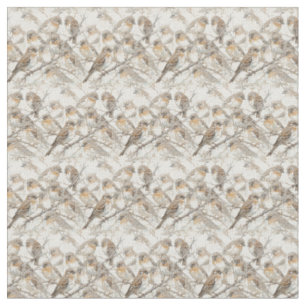 Tissu Petite collection Brown d'oiseaux du Bruant
