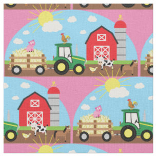 Tissu Petites fermes pour enfants Tracteurs animaux fill