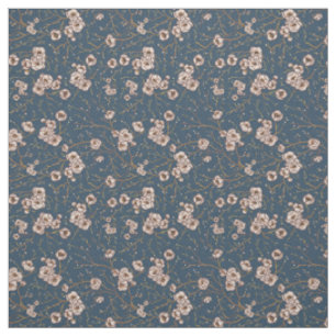 Tissu Petites fleurs bleu clair motif