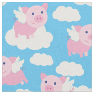 Tissu Petits bébés cochons volants Piggy