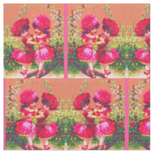 Tissu Petits danseurs de carte commerciale victorienne