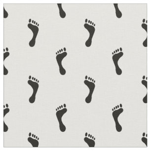 Tissu Petits Pieds nus en noir et blanc