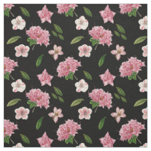 Tissu Petunias roses et Azaleas Floral