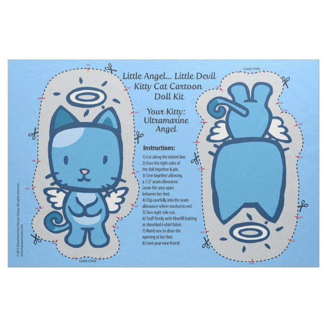 Tissu Peu d'ange… petit kit de poupée de chat de Kitty (Fat Quarter)