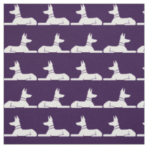 Tissu Pharaon Hounds Chiens égyptiens violet et blanc