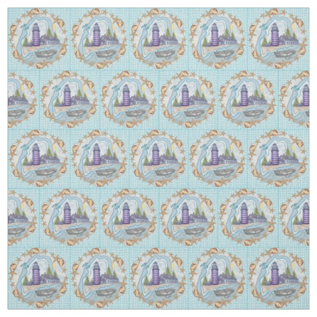 Tissu Phare de Maine Shells (Échantillon)