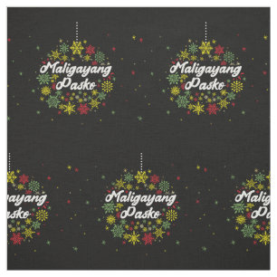 Tissu Philippines Noël Maligayang Pasko Snowflakes