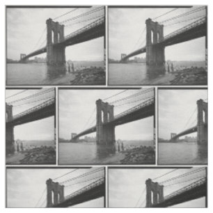 Tissu Photographie noire et blanche de pont de Brooklyn