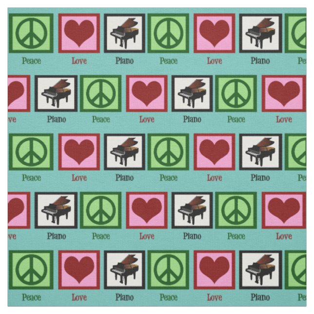 Tissu Piano d'amour de paix (Échantillon)