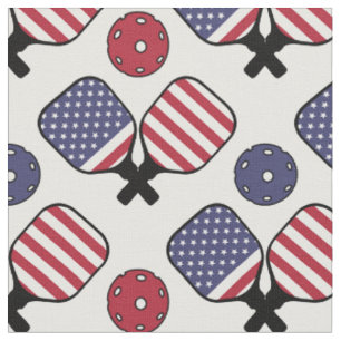 Tissu Pickleball USA 1, avec pagaies et pickleballs