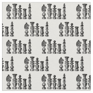 Tissu Pièces de jeu d'échecs Art vintage
