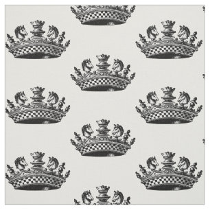Tissu Pièces d'échecs Couronne noir