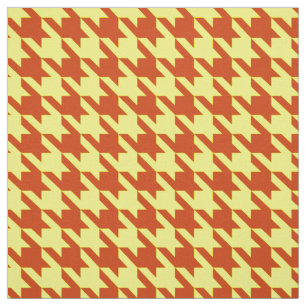 Tissu Pied-de-poule carreaux marron jaune