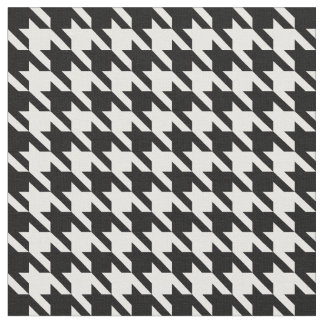 Tissu Pied-de-poule noir et blanc classique