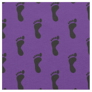 Tissu Pied Pied Pieds Empreintes Noir pourpre